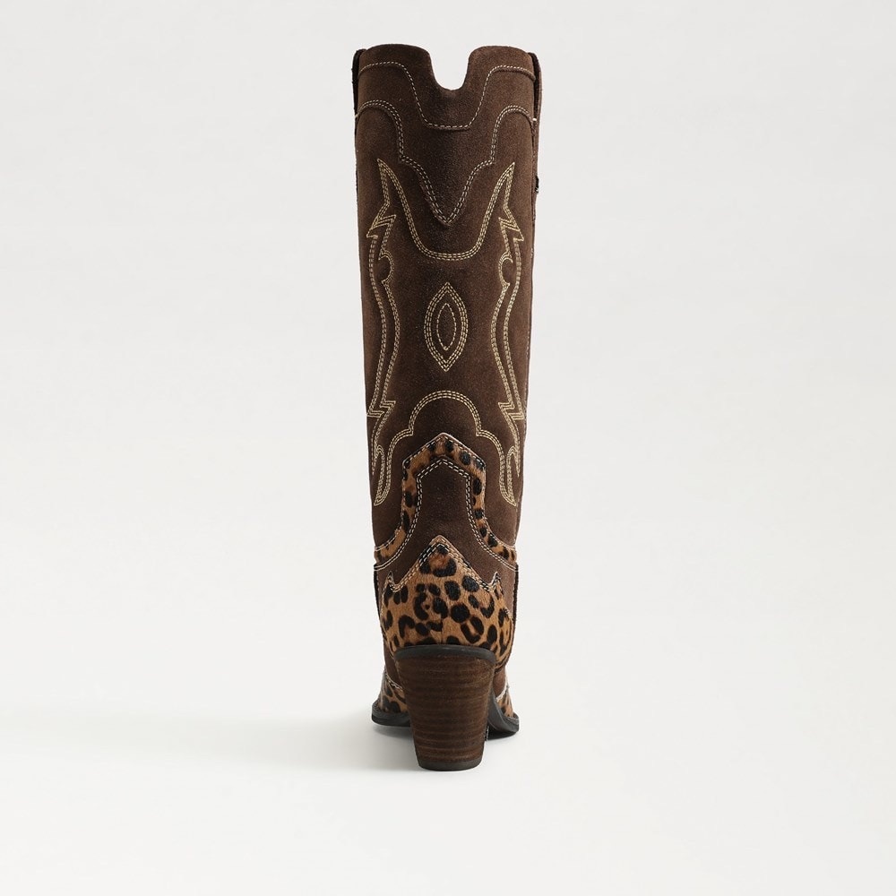 Sam Edelman Brown and Leopard Heeled Boots - Picture 3 of 7